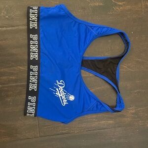 Pink Victoria's Secret Dodgers MLB Baseball Sports Bra Racerback Medium Wireless